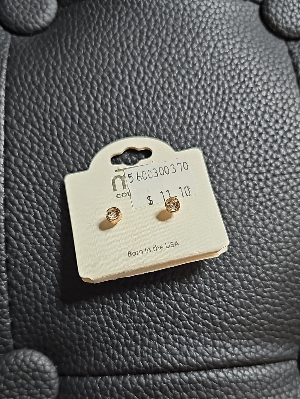 Gold Crystal Stud Earrings -